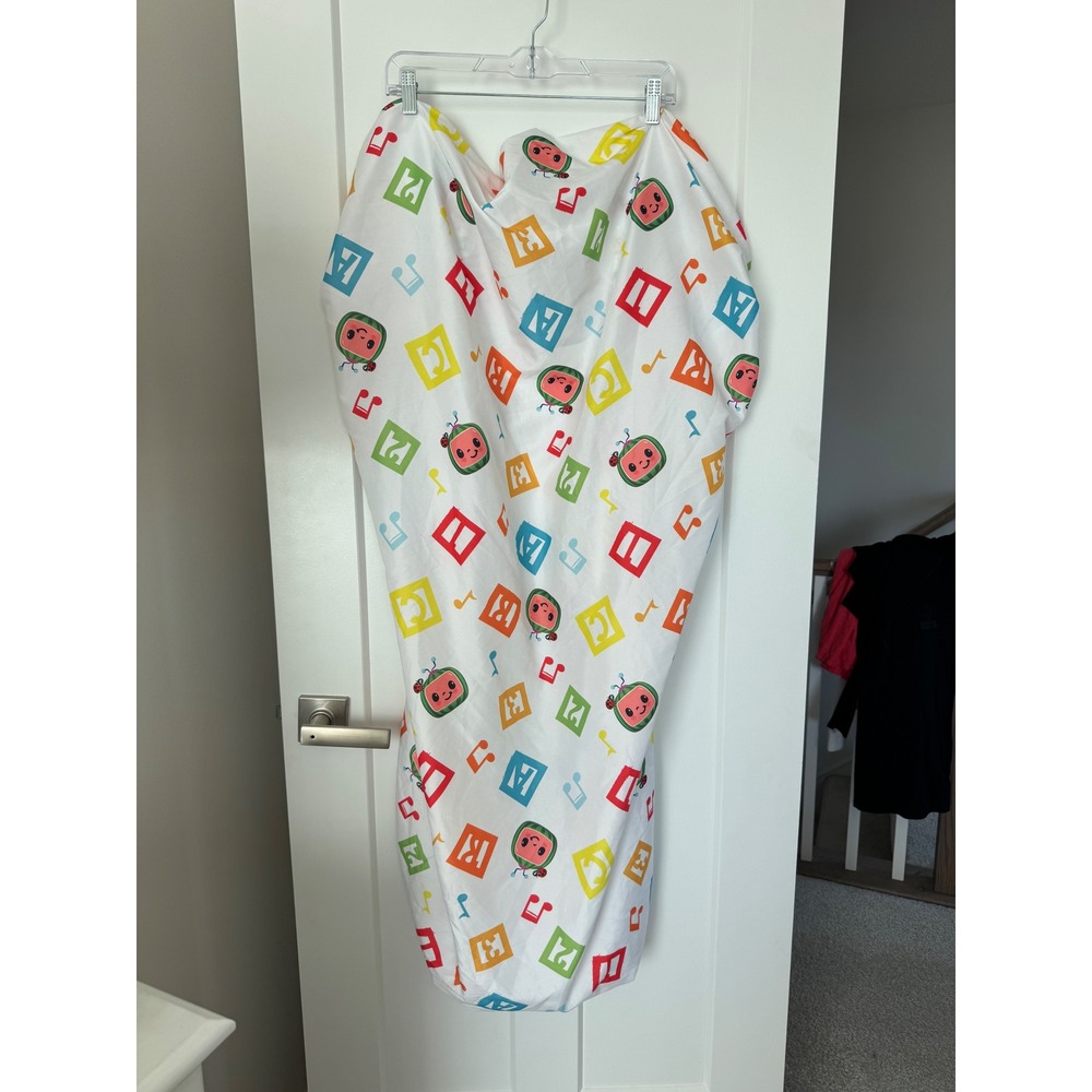 Cocomelon Kids Fitted Crib Sheet White Multicolor Alphabet Music Notes 2021